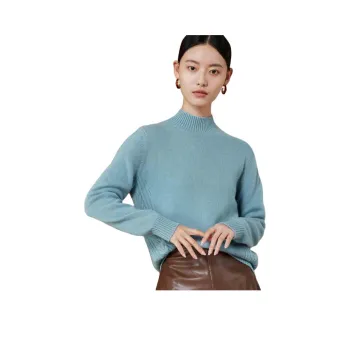 MIHUANG Cashmere Sweater Women's Pine Blue