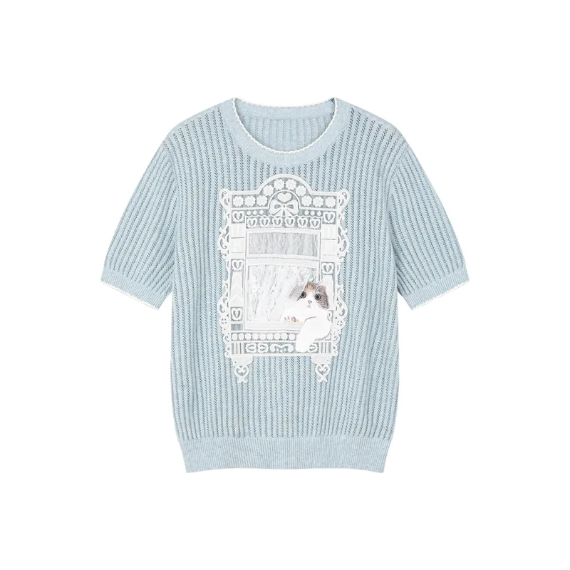 UOOYAA T Shirts Women's Blue-0
