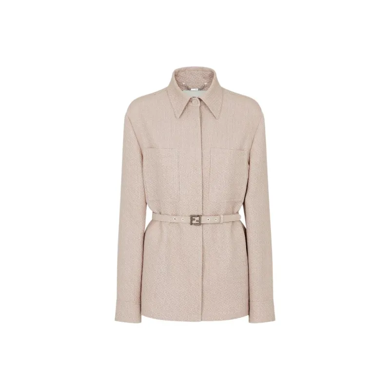 FENDI Ff Jacquard Belted Waist Jacket-0