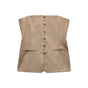 ZARA Strapless Top Women's Beige Brown