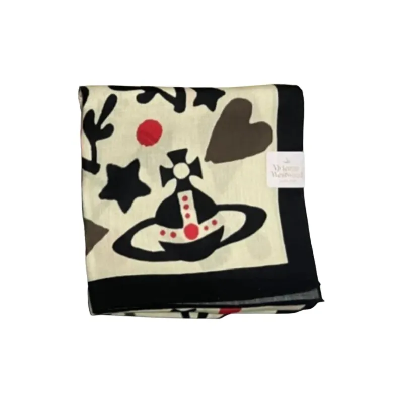 Vivienne Westwood Silk Scarves Unisex Beige-0