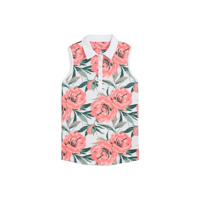 PUMA MATTR Polo Shirt Women's White Glow Peach Frost-0