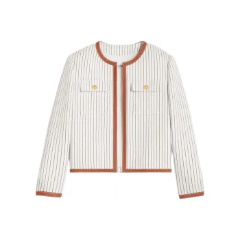 CELINE Chelsea Jacket In Striped Wool