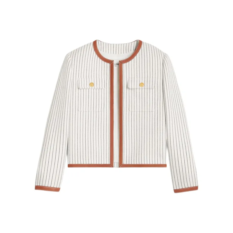 CELINE Chelsea Jacket In Striped Wool-0