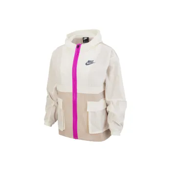 Nike Sportswear Jackets Coats Women's Light Ivory White/Glitter/Flame Pink