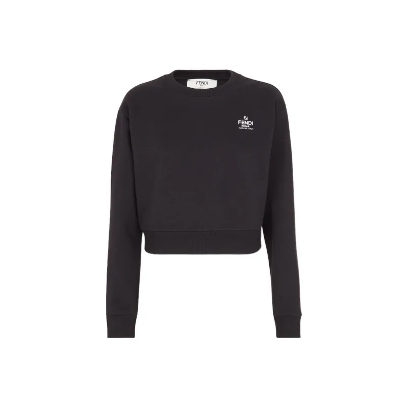 FENDI Logo Embroidered Crewneck Sweatshirt-0