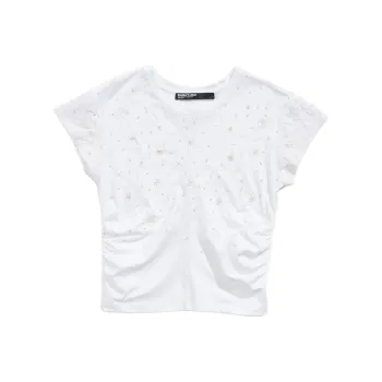 BIMBA Y LOLA Fitted Round Neck Short-Sleeved T-Shirt Women's White