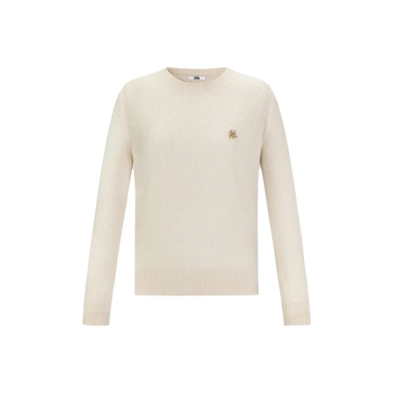 KARL LAGERFELD FW24 Cashmere Sweater Women's Beige-0