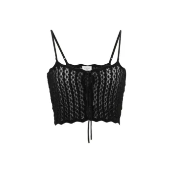 SAINT LAURENT Cropped Tank Top 'Black'