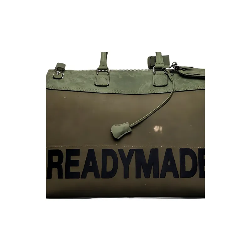 READYMADE Canvas Blended With Cotton Gym Bag Canvas Bag Shoulder Bag Crossbody Bag Handbag Large Size Women's Green-1