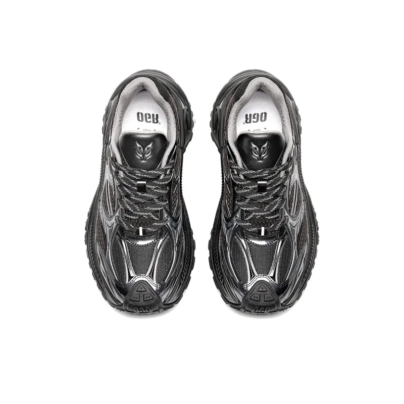 OGR Cushioning, Breathable, Height Increasing Low Top Casual Running Shoes Unisex Black OG BLACK-2