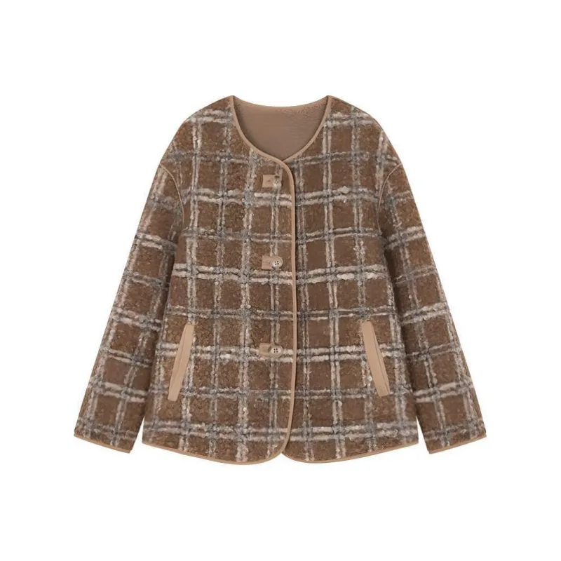 IHIMI Jackets & Coats Women's Multicolor Plaid-0