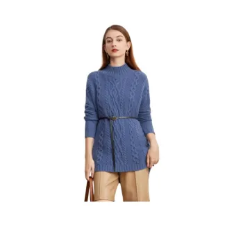 MIHUANG Cashmere Sweater Women's Denim Blue