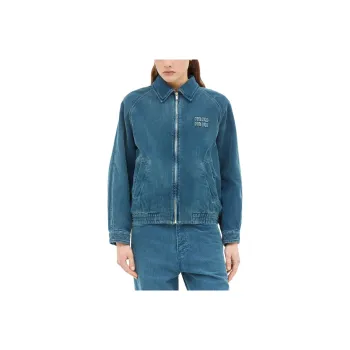 MIU MIU Washed Corduroy Jacket Azzurro