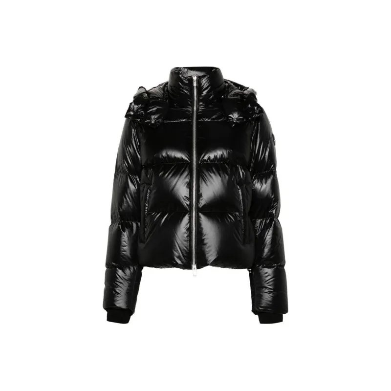 Moose Knuckles Logo Patch Zip Up Puffer Jacket-0