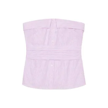 ZARA Strapless Top Women's Pink/White