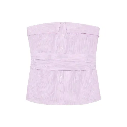 ZARA Strapless Top Women's Pink/White