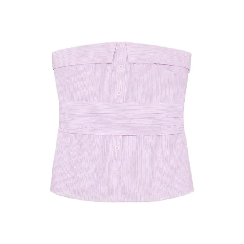 ZARA Strapless Top Women's Pink/White-0