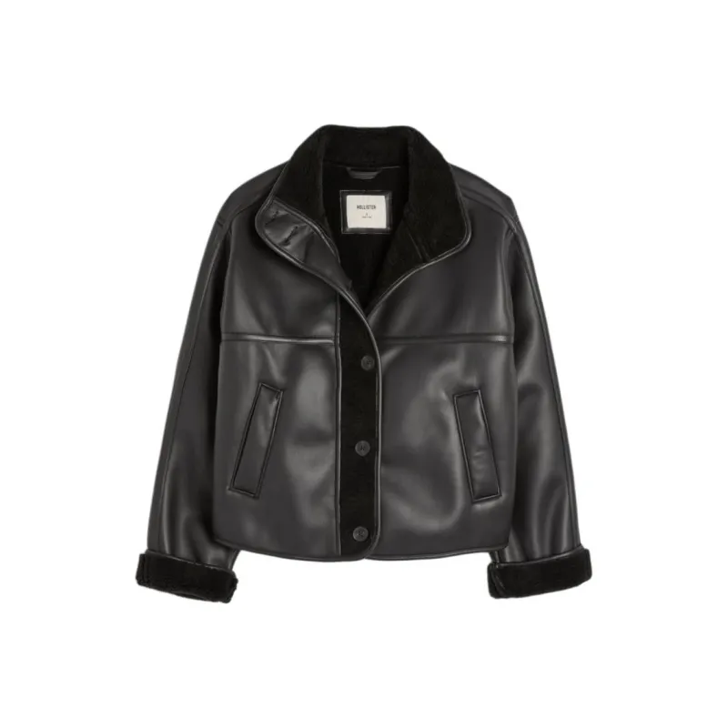 Hollister Jackets Coats Women's Black-0