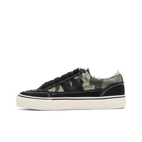 ROBINHOOD Canvas Shoes Men Low Top Camouflage/Olive Green