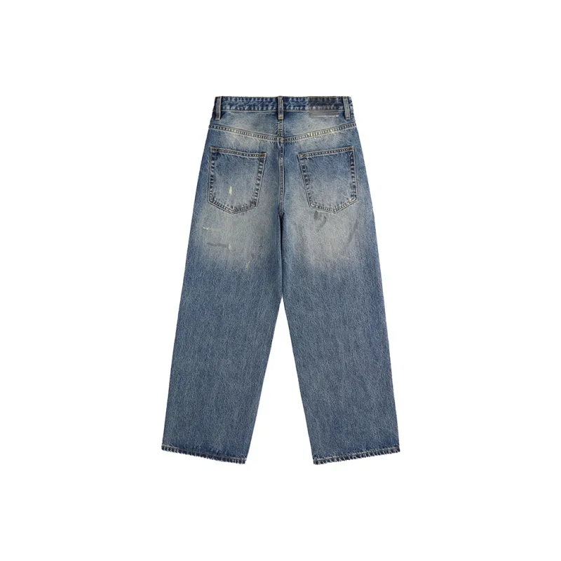 ZENGZHI Jeans Unisex Dirty Blue-1