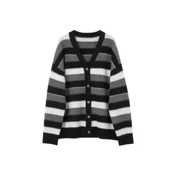 3COLOUR Knitwear Women's Black White Stripes