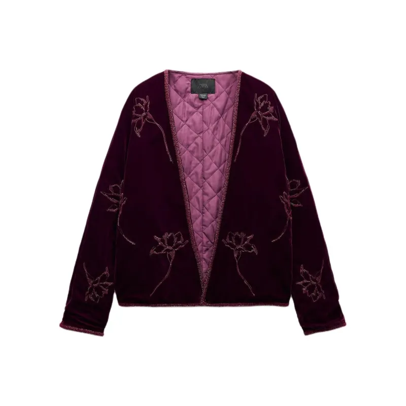 ZARA Jackets Coats Women's Burgundy-0