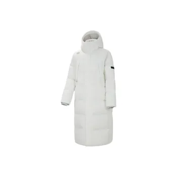 DESCENTE TRAINING Solid Color Hooded Long Down Jacket Women's
