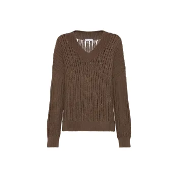 Brunello Cucinelli Monili Embellished V Neck Jumper