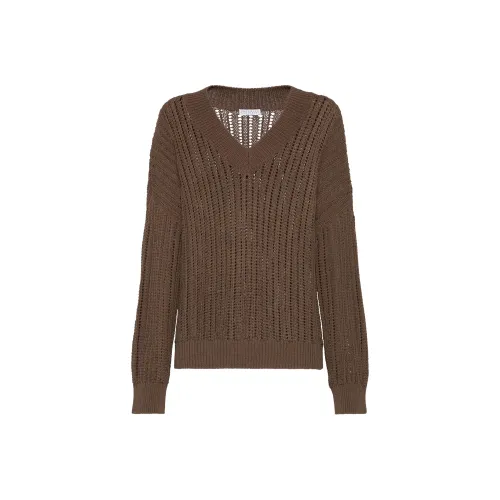 Brunello Cucinelli Monili Embellished V Neck Jumper