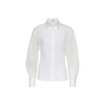 Brunello Cucinelli Semi Sheer Long Sleeved Shirt