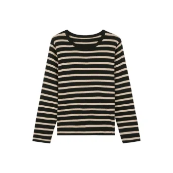 Migu Knitwear Women's Black Coffee Stripes