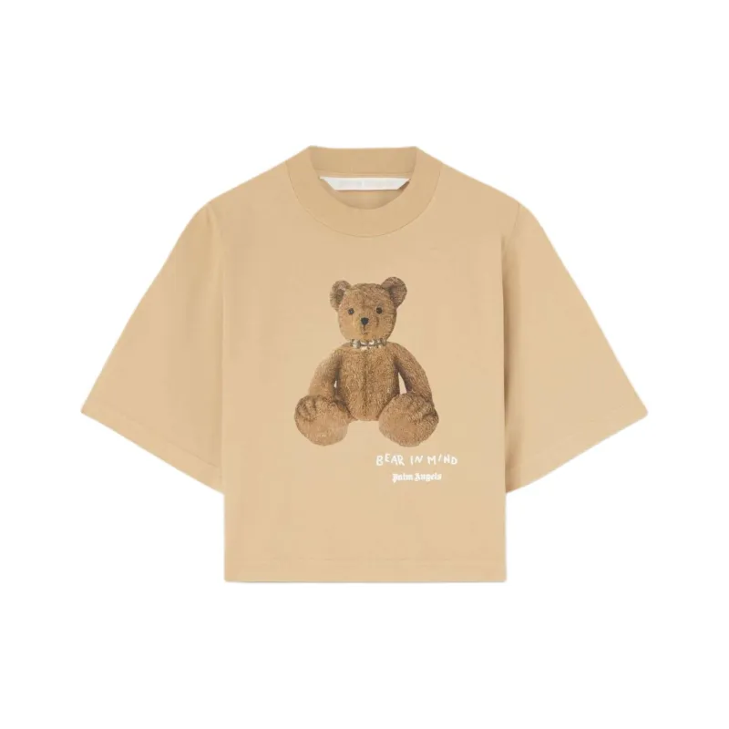 PALM ANGELS Bear In Mind Cropped T Shirt-0