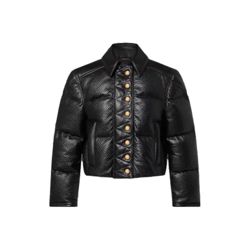 LOUIS VUITTON Monogram Leather Padded Boxy Jacket