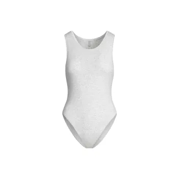 SKIMS SS25 COTTON JERSEY TANK BODYSUIT Bodysuits Women's LIGHT HEATHER GREY/Light Heather Gray