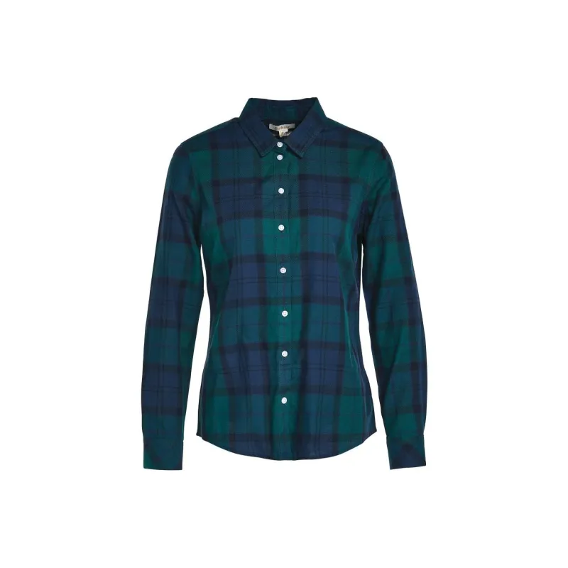 BARBOUR Bredon Shirt Shirt Women's Black Sage Green-0