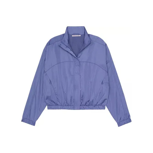 Victoria's Secret PINK Lux Glossy Sport Full-Zip Jacket/VMB Jackets Coats Women's Velour Morning Blue
