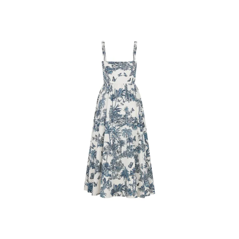 DIOR Dioriviera FW25 Sleeveless Dress Women's Blue White-1