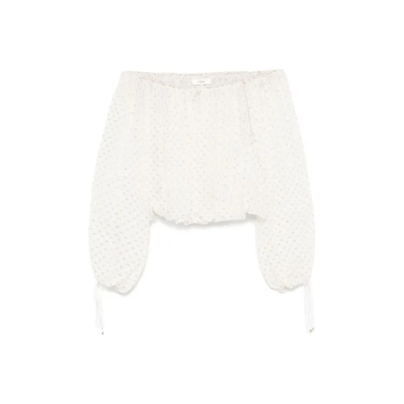 Chloé Gathered Off The Shoulder Top-0