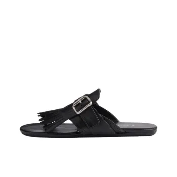 PRADA Rubber Sole Slip Resistant Flip Flops Women's Black