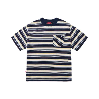 Checkitout T Shirt Unisex Changshan Navy Blue/White Gray/Yellow