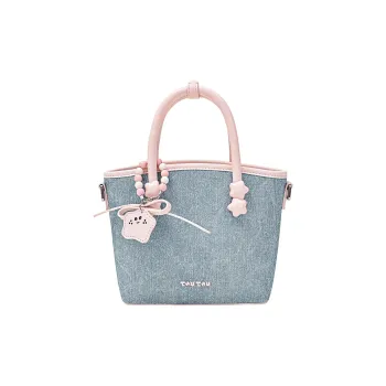 TOUTOU Synthetic Leather Handbag Regular Women's Denim Glitter Powder