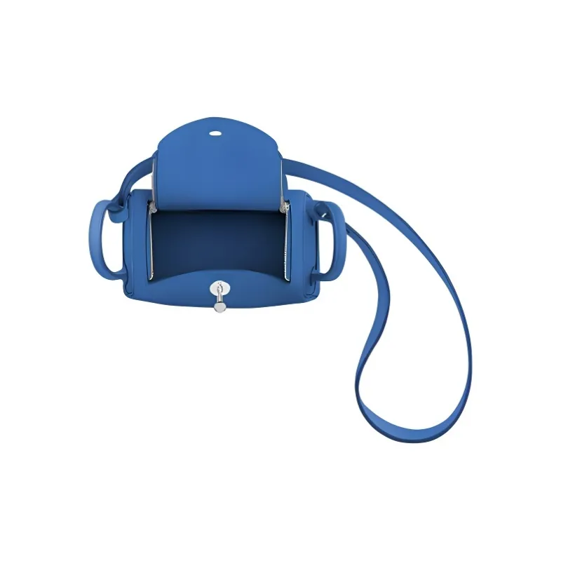 HERMES Lindy Swift Calfskin Shoulder Bag, Crossbody Bag, Handbag Mini Women's 71 Bleu France French Blue-2