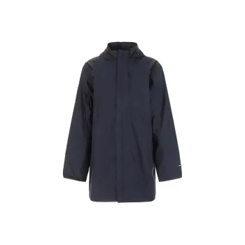 Rains Drawstring Zip Up Hooded Coat