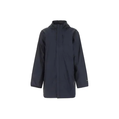 Rains Drawstring Zip Up Hooded Coat