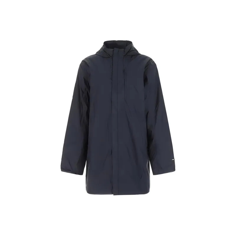 Rains Drawstring Zip Up Hooded Coat-0