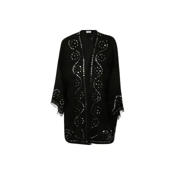 PAROSH Paillette-embellished Open-front Jacket