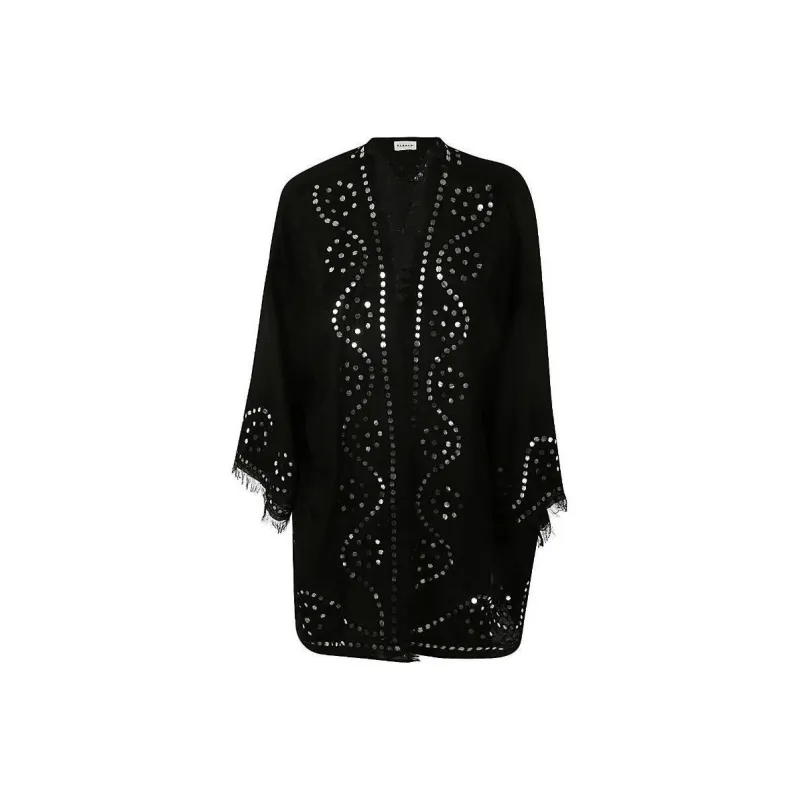 PAROSH Paillette-embellished Open-front Jacket-0