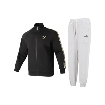 PUMA Casual Sportswear Men Set Black Jacket+Gray Pants