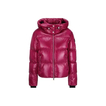 Moose Knuckles Logo Patch Zip Up Puffer Jacket